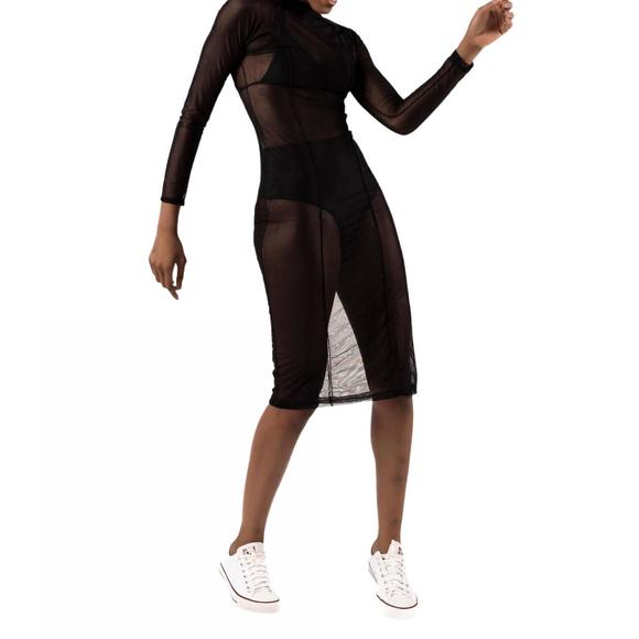 NEW BELA BRAND tube tulle dress cover up in black - Picture 3 of 7